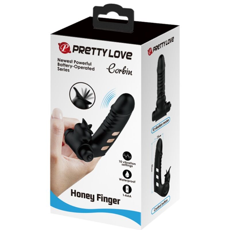 PRETTY LOVE - CORBIN BLACK VIBRATOR FINGER COVER - NOCTURNA DESIRES