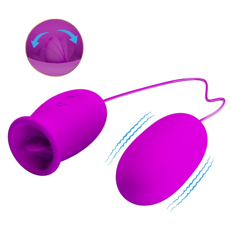 PRETTY LOVE - DAISY DUAL EGG RECHARGEABLE VIBRATOR PURPLE - NOCTURNA DESIRES