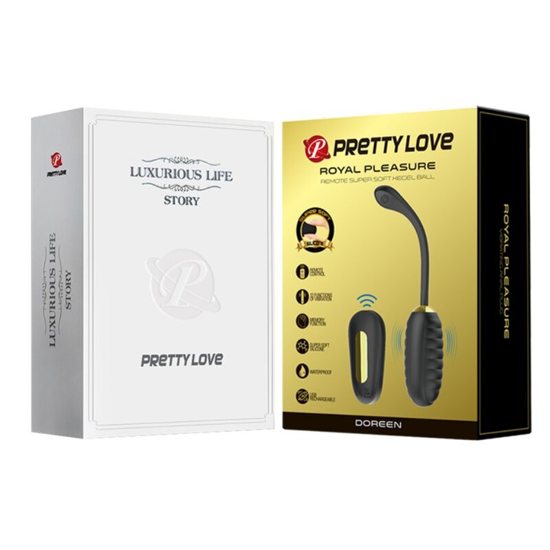 PRETTY LOVE - DOREEN LUXURY RECHARGEABLE VIBRATING EGG BLACK REMOTE CONTROL - NOCTURNA DESIRES