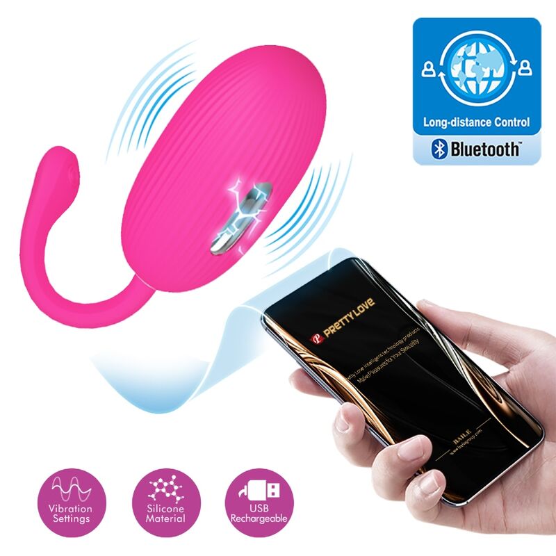 PRETTY LOVE - DOREEN RECHARGEABLE VIBRATING EGG MAGENTA REMOTE CONTROL - NOCTURNA DESIRES