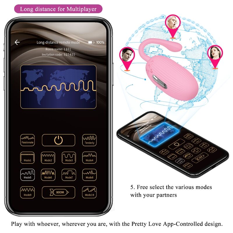 PRETTY LOVE - DOREEN PINK RECHARGEABLE VIBRATING EGG - NOCTURNA DESIRES