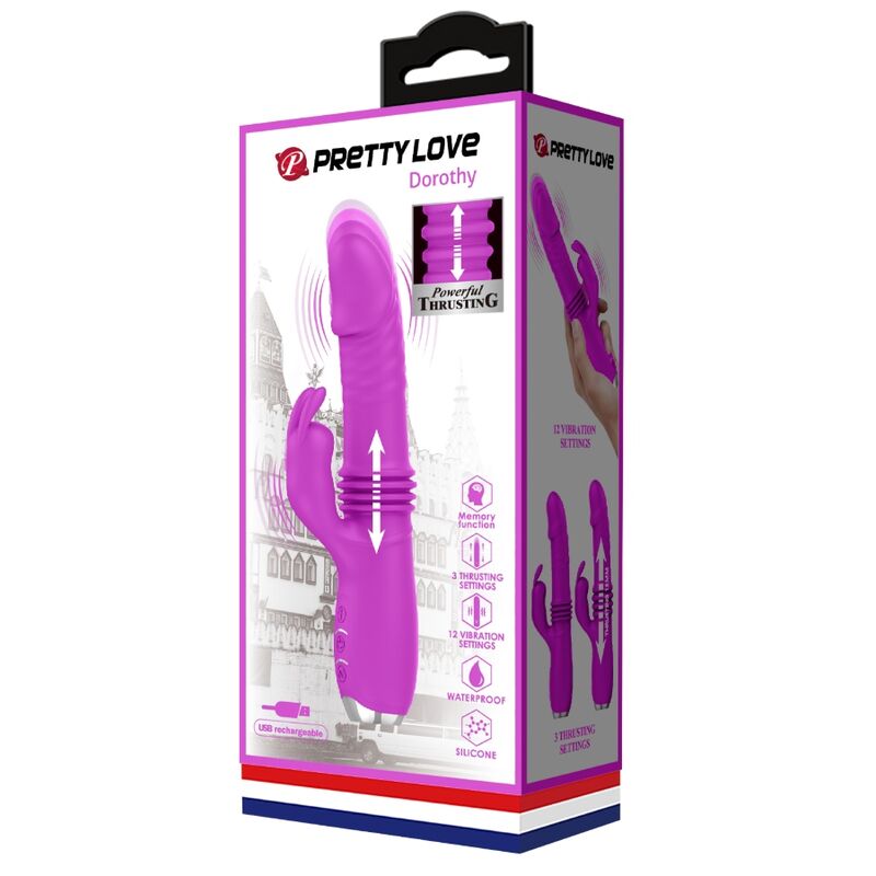 PRETTY LOVE - DOROTHY PURPLE RECHARGEABLE RABBIT VIBRATOR - NOCTURNA DESIRES