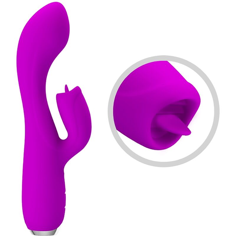 PRETTY LOVE - GLORIA RECHARGEABLE RABBIT VIBRATOR-WATERPROOF PURPLE - NOCTURNA DESIRES