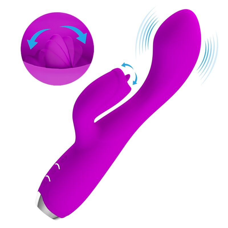 PRETTY LOVE - GLORIA RECHARGEABLE RABBIT VIBRATOR-WATERPROOF PURPLE - NOCTURNA DESIRES