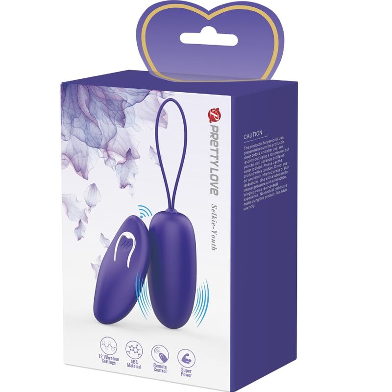 PRETTY LOVE - SELKIE YOUTH MINI VIBRATING EGG VIOLET REMOTE CONTROL - NOCTURNA DESIRES