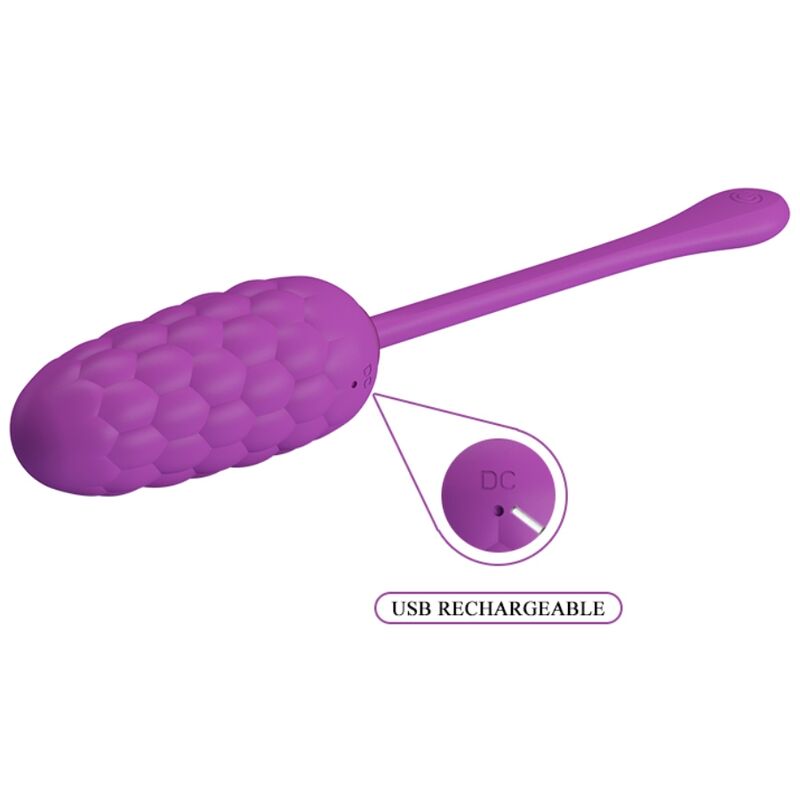 PRETTY LOVE - VIBRATING EGG WITH PURPLE RECHARGEABLE MARINE TEXTURE - NOCTURNA DESIRES