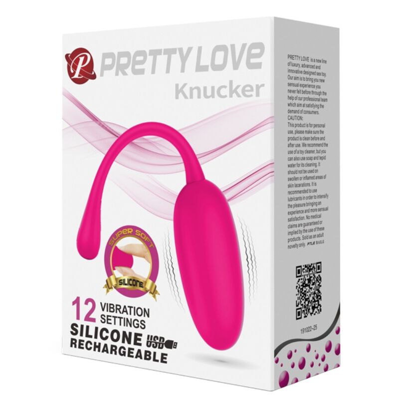 PRETTY LOVE - KNUCKER PINK RECHARGEABLE VIBRATING EGG - NOCTURNA DESIRES