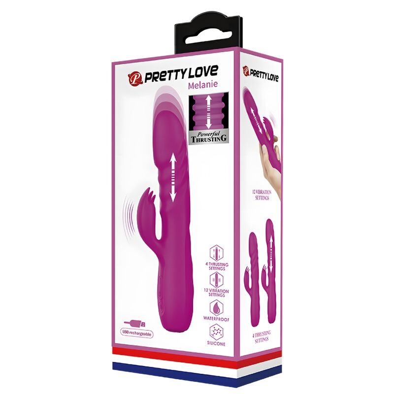 PRETTY LOVE - MELANIE PURPLE RECHARGEABLE RABBIT VIBRATOR - NOCTURNA DESIRES