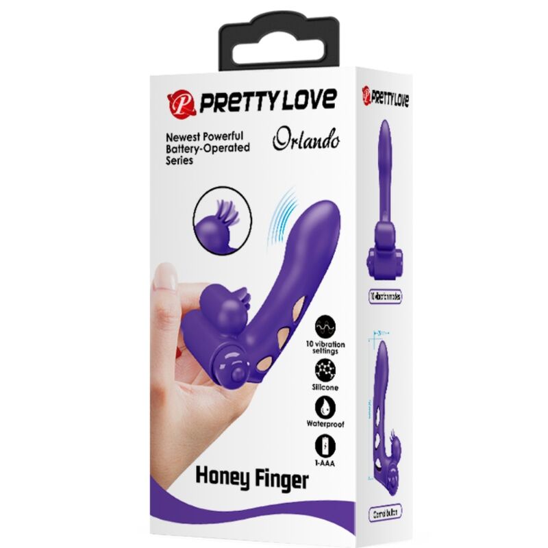 PRETTY LOVE - ORLANDO PURPLE VIBRATOR FINGER COVER - NOCTURNA DESIRES