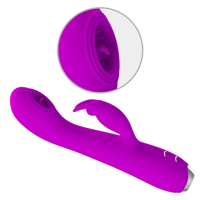 PRETTY LOVE - RACHEL RECHARGEABLE VIBRATOR WITH PURPLE SUCTION CUP - NOCTURNA DESIRES