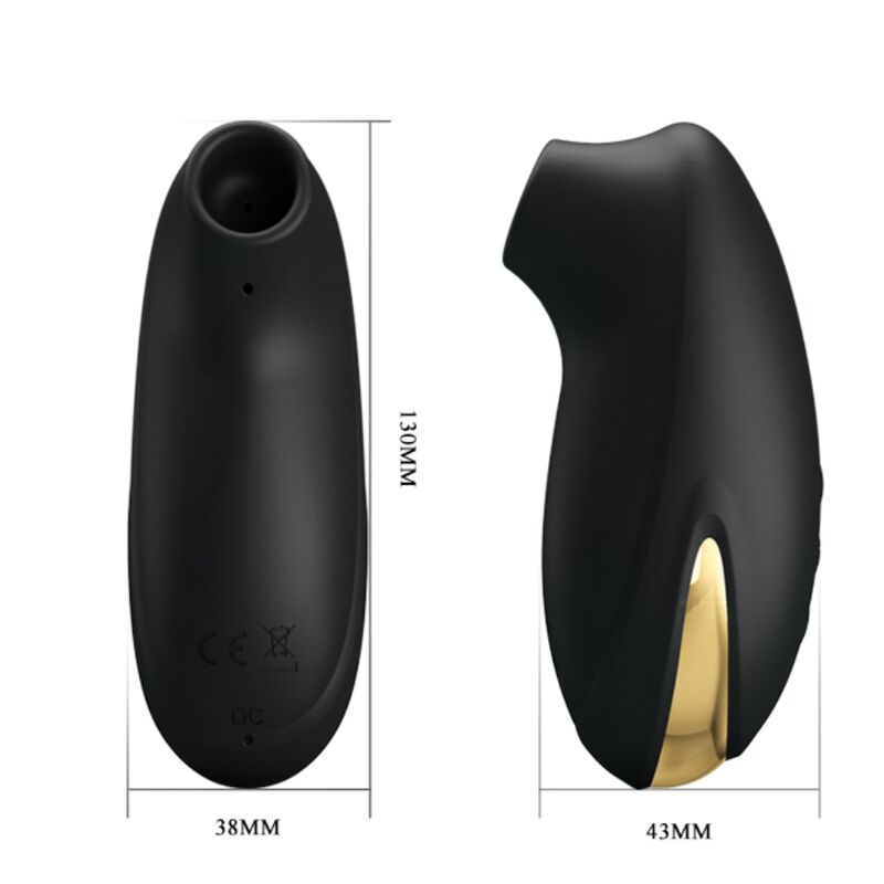 PRETTY LOVE - LUXURY RECHARGEABLE SUCTION MASSAGER BLACK - NOCTURNA DESIRES
