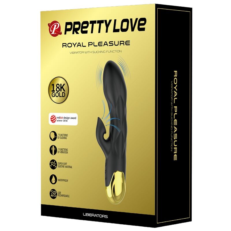 PRETTY LOVE - BLACK RECHARGEABLE GOLD PLATED LUXURY VIBRATOR - NOCTURNA DESIRES