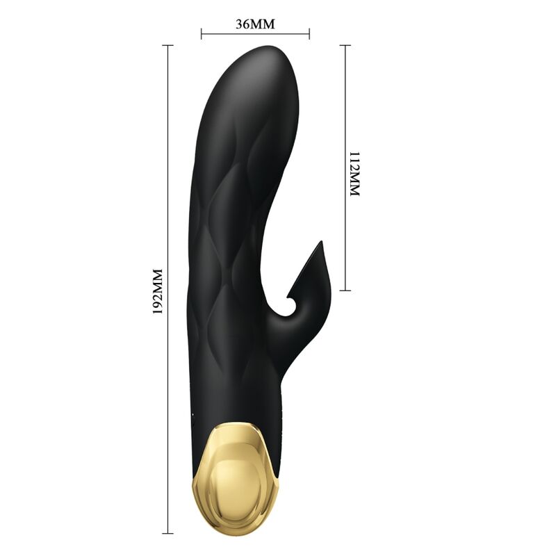PRETTY LOVE - BLACK RECHARGEABLE GOLD PLATED LUXURY VIBRATOR - NOCTURNA DESIRES