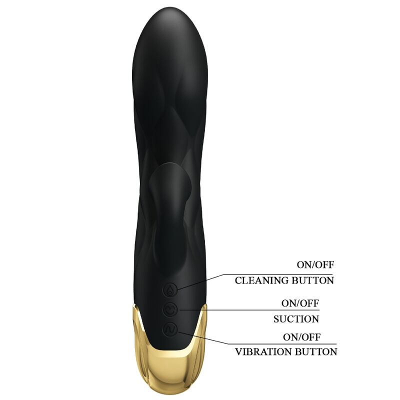 PRETTY LOVE - BLACK RECHARGEABLE GOLD PLATED LUXURY VIBRATOR - NOCTURNA DESIRES