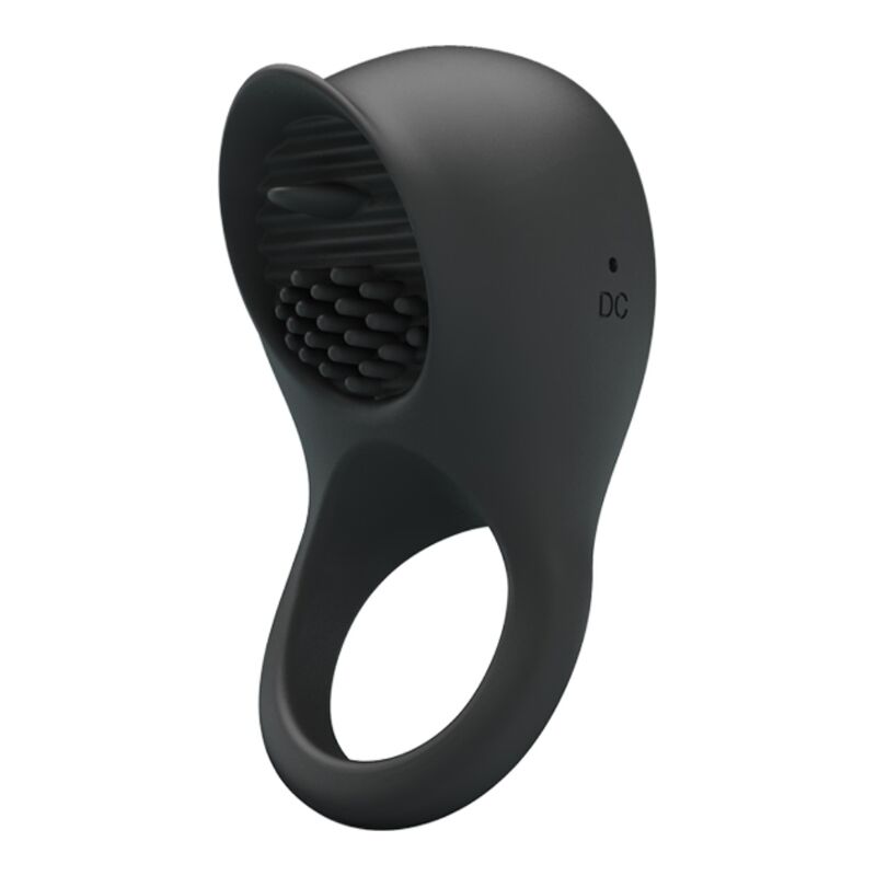 PRETTY LOVE - VIBRATING PENIS RING WITH BLACK TONGUE - NOCTURNA DESIRES