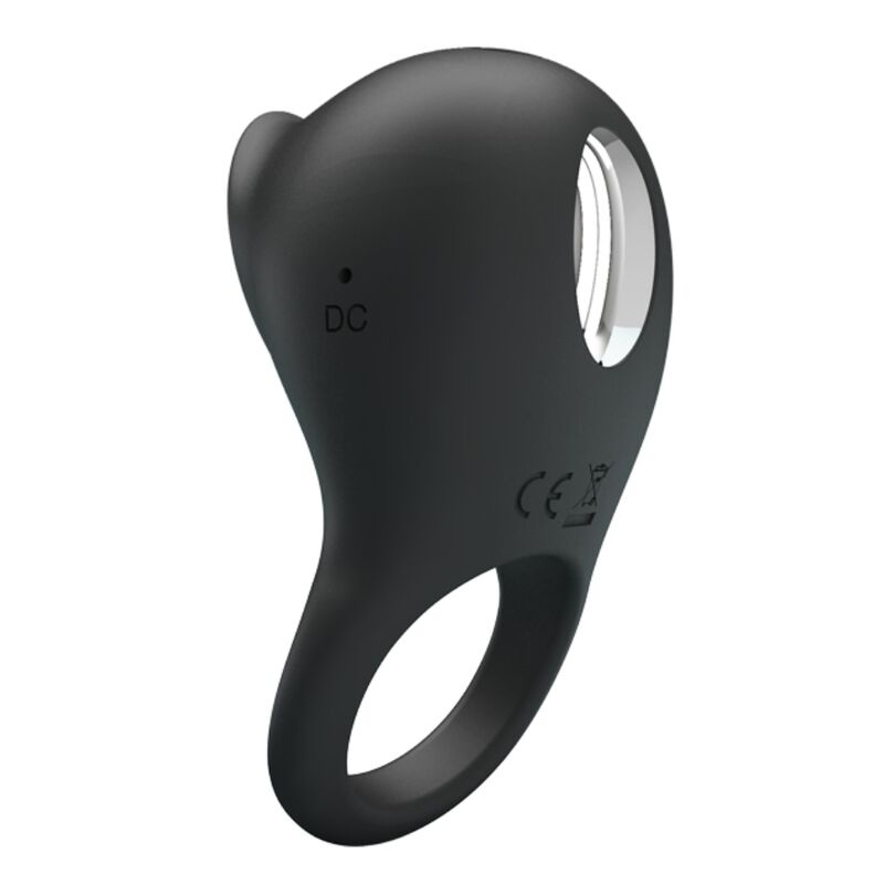 PRETTY LOVE - VIBRATING PENIS RING WITH BLACK TONGUE - NOCTURNA DESIRES