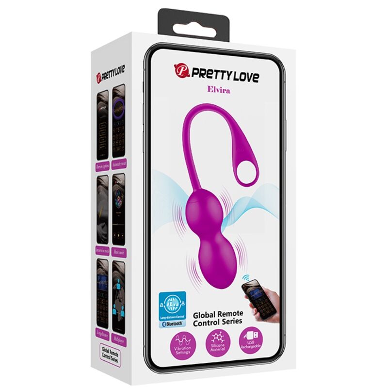 PRETTY LOVE - ELVIRA RECHARGEABLE VIBRATING BALLS PURPLE - NOCTURNA DESIRES