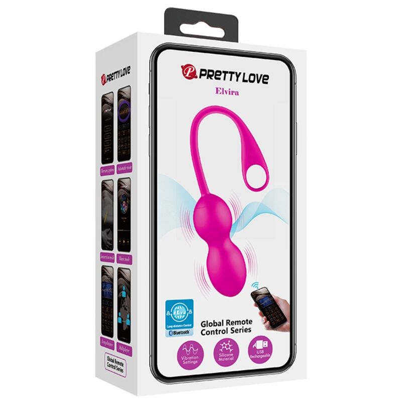 PRETTY LOVE - ELVIRA PINK RECHARGEABLE VIBRATING BALLS - NOCTURNA DESIRES