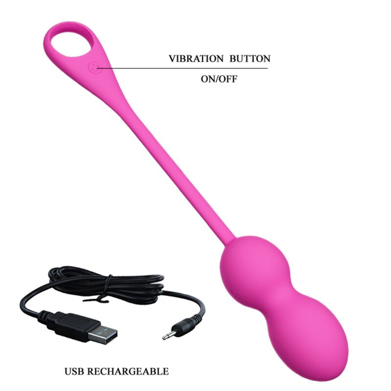 PRETTY LOVE - ELVIRA PINK RECHARGEABLE VIBRATING BALLS - NOCTURNA DESIRES