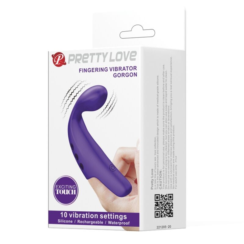 PRETTY LOVE - GORGON PURPLE RECHARGEABLE FINGER VIBRATOR - NOCTURNA DESIRES