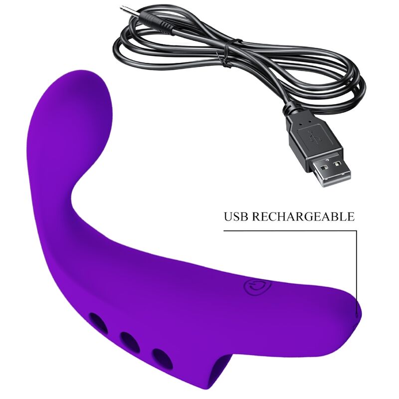 PRETTY LOVE - GORGON PURPLE RECHARGEABLE FINGER VIBRATOR - NOCTURNA DESIRES