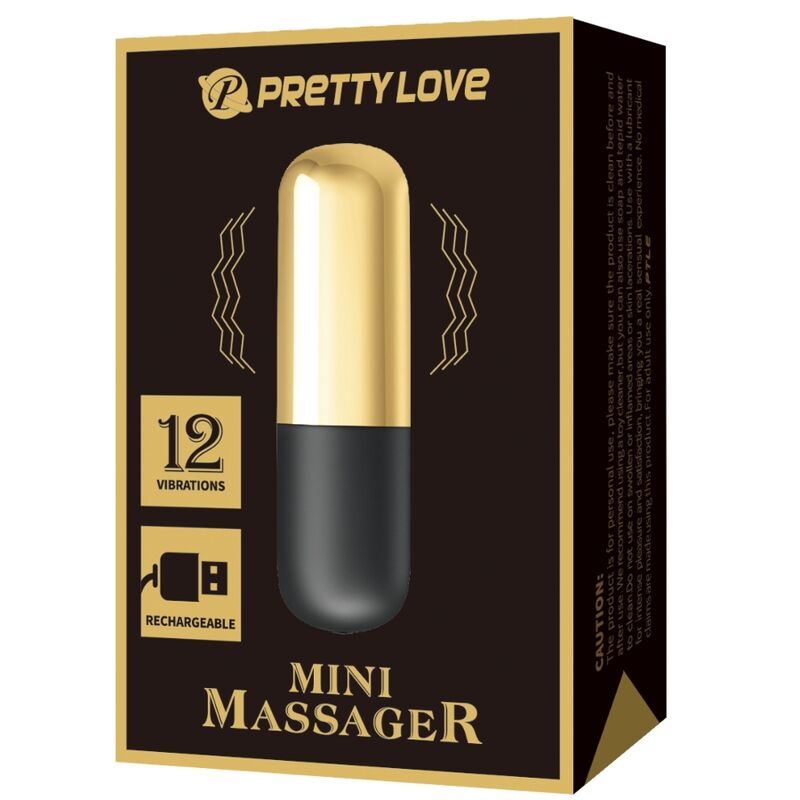 PRETTY LOVE - GOLDEN RECHARGEABLE BULLET VIBRATOR - NOCTURNA DESIRES