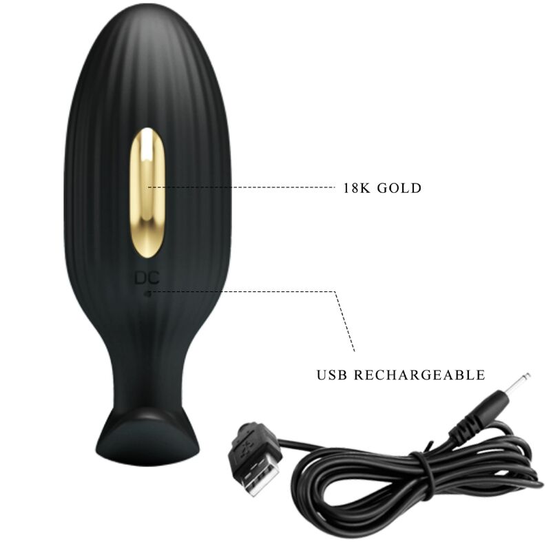 PRETTY LOVE - JEFFERSON APP CONTROLLED ANAL PLUG BLACK - NOCTURNA DESIRES
