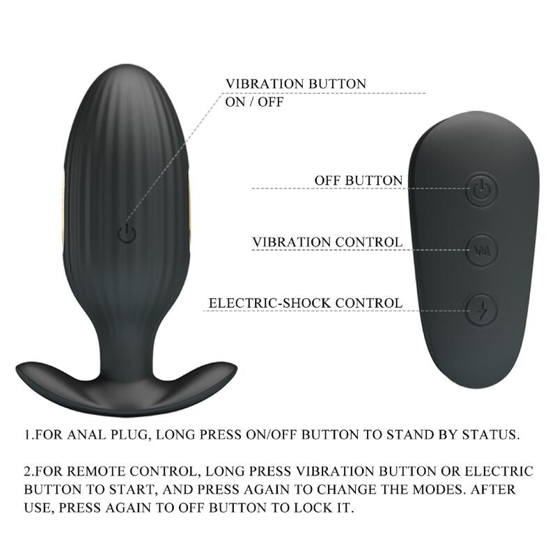 PRETTY LOVE - KELLY PLUG ANAL RECHARGEABLE VIBRATOR BLACK - NOCTURNA DESIRES