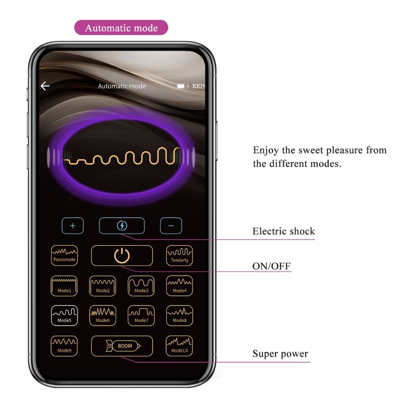 PRETTY LOVE - JEFFERSON APP CONTROLLED ANAL PLUG BLACK - NOCTURNA DESIRES
