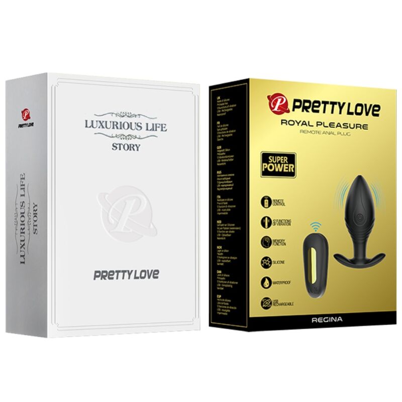 PRETTY LOVE - REGINA ANAL PLUG RECHARGEABLE VIBRATOR BLACK - NOCTURNA DESIRES