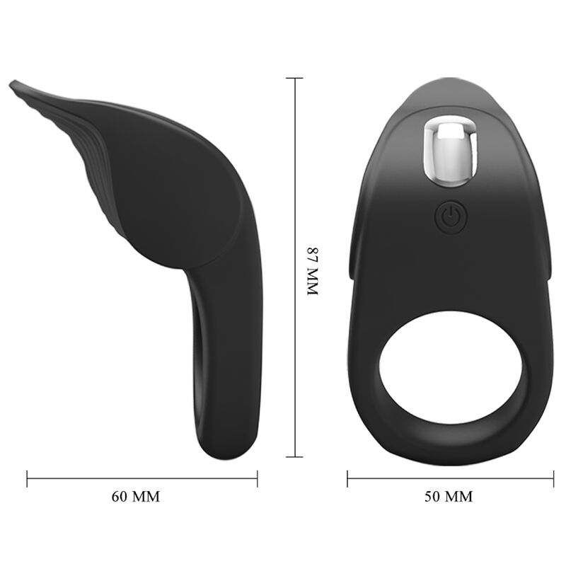 PRETTY LOVE - SUSANNA VIBRATING PENIS RING BLACK - NOCTURNA DESIRES