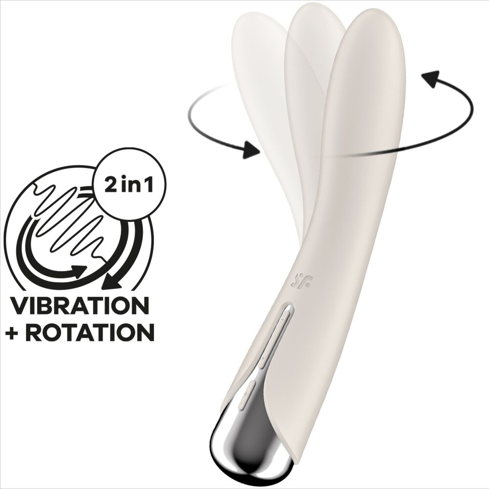 SATISFYER - SPINNING VIBE 1 G-SPOT BEIGE ROTATOR VIBRATOR - NOCTURNA DESIRES