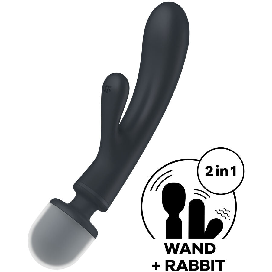 SATISFYER - TRIPLE LOVER RABBIT VIBRATOR MASSAGER GREY - NOCTURNA DESIRES