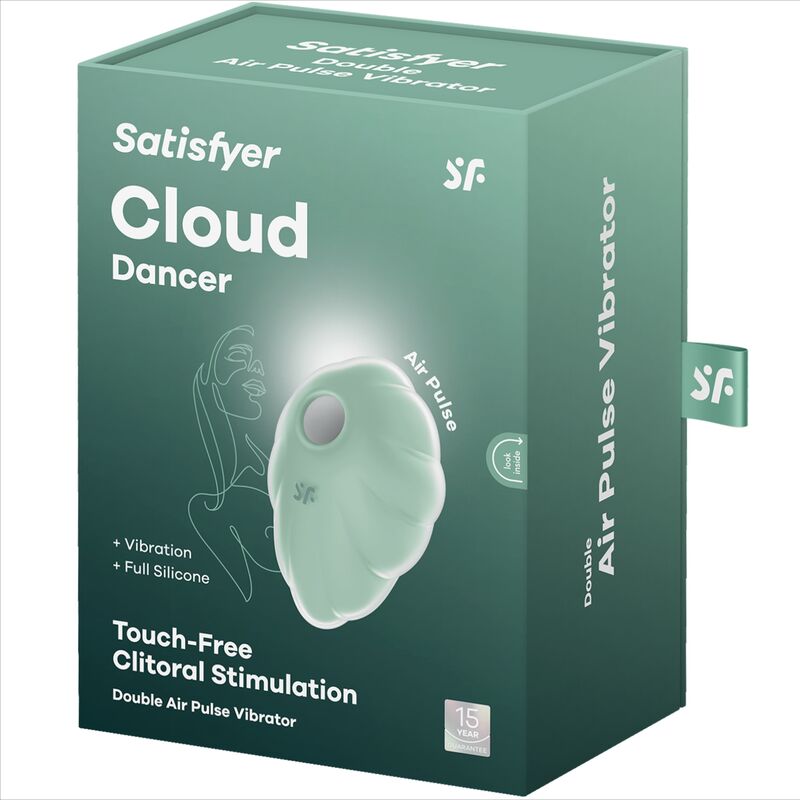 SATISFYER - CLOUD DANCER GREEN AIR PULSE VIBRATOR - NOCTURNA DESIRES