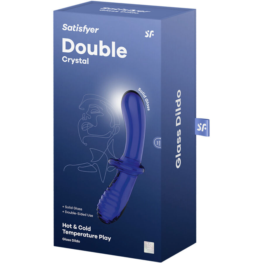 SATISFYER - DOUBLE CRYSTAL DILDO BLUE - NOCTURNA DESIRES