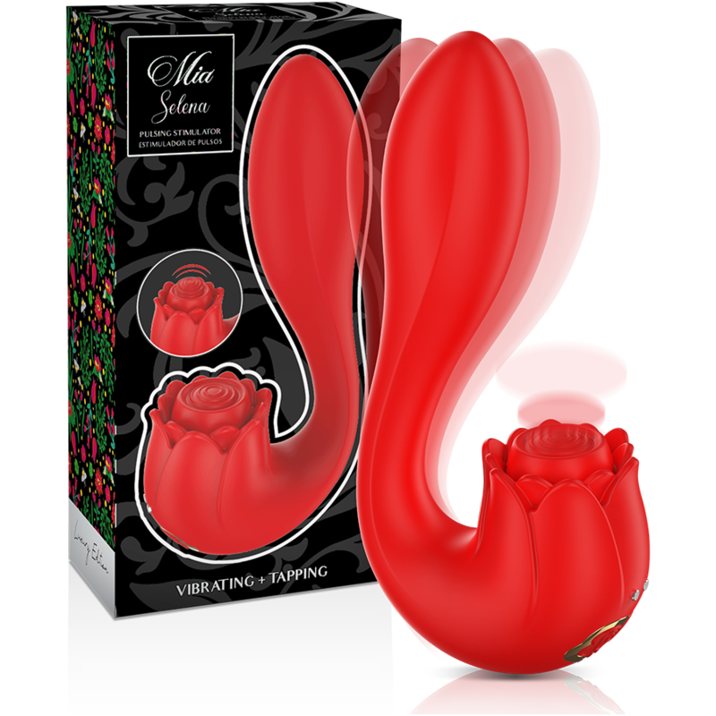 MIA - SELENA STIMULATOR VIBRATING + TAPPING RED - NOCTURNA DESIRES