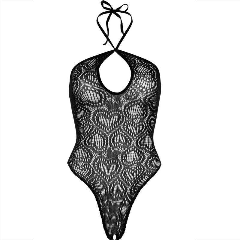 LEG AVENUE - BODY SEAMLESS HALTER NECK BLACK - NOCTURNA DESIRES
