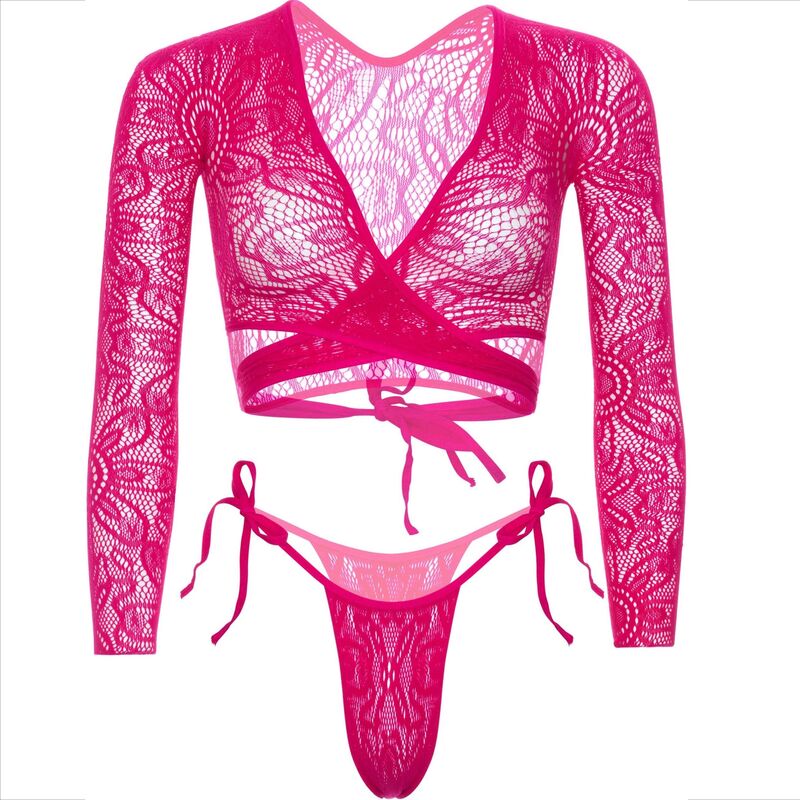 LEG AVENUE - TOP CROP LACE WITH THONG - NOCTURNA DESIRES