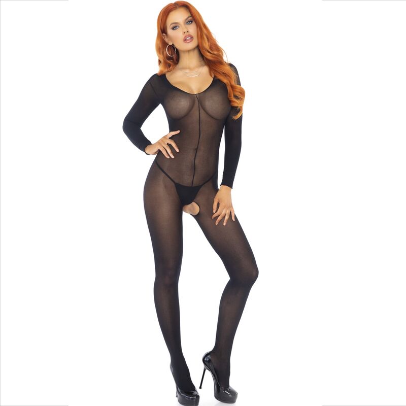 LEG AVENUE - BODYSTOCKING LONG SLEEVE BLACK - NOCTURNA DESIRES