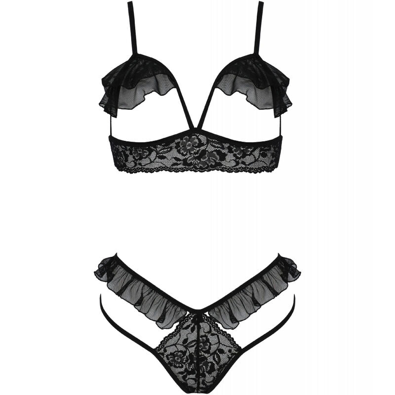 PASSION - DOLLY SET TWO PIECES BLACK L/XL - NOCTURNA DESIRES