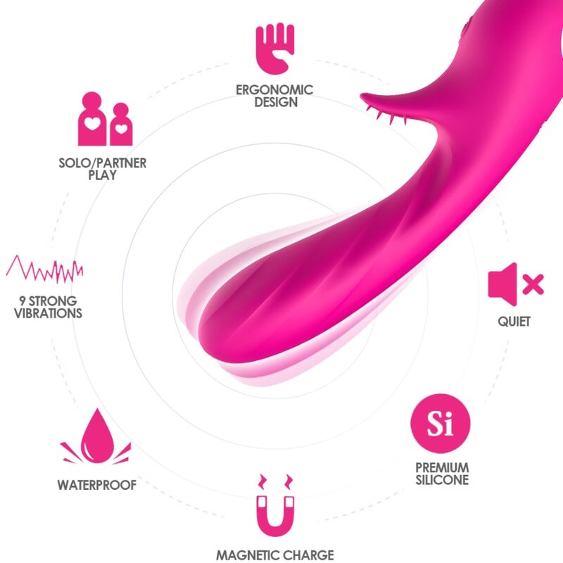 ARMONY - ROMANCE VIBRATOR WITH STIMULATOR FUCHSIA - NOCTURNA DESIRES
