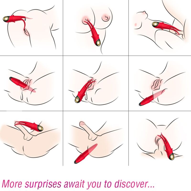 ARMONY - SHADOW VIBRATOR DOUBLE-HEAD TEASING RED - NOCTURNA DESIRES
