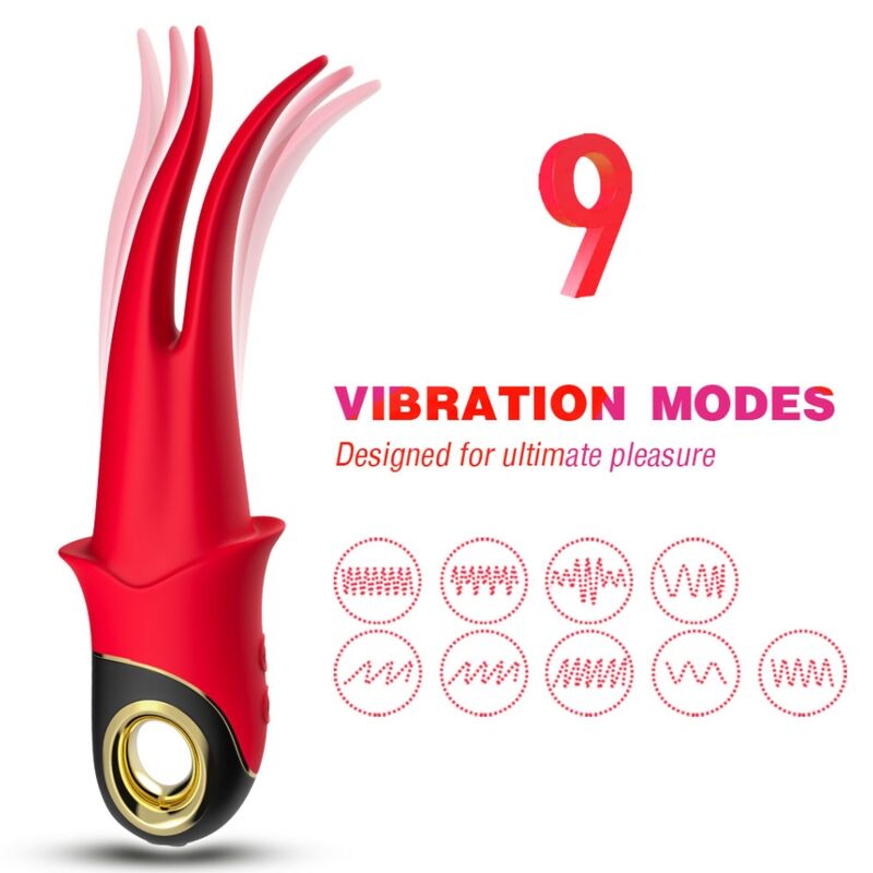 ARMONY - SHADOW VIBRATOR DOUBLE-HEAD TEASING RED - NOCTURNA DESIRES