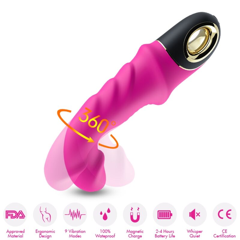 ARMONY - JOYBLADE DILDO VIBRATOR ROTATOR FUCHSIA - NOCTURNA DESIRES