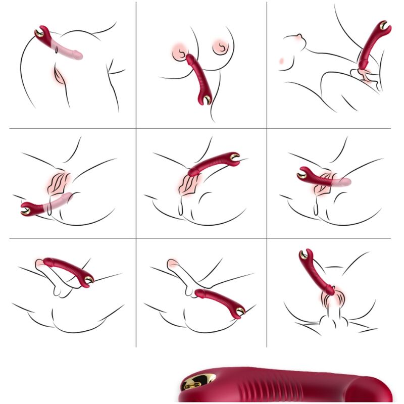 ARMONY - PRINCE DILDO VIBRATOR & ROTATOR RED - NOCTURNA DESIRES