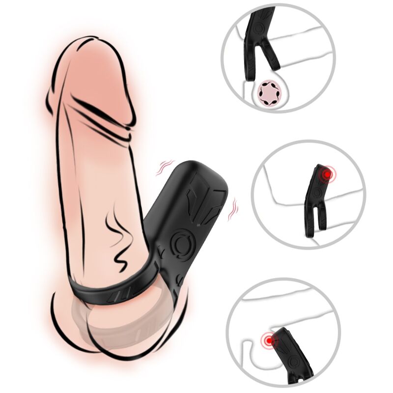 ARMONY - DOUBLE RING VIBRATOR BLACK - NOCTURNA DESIRES