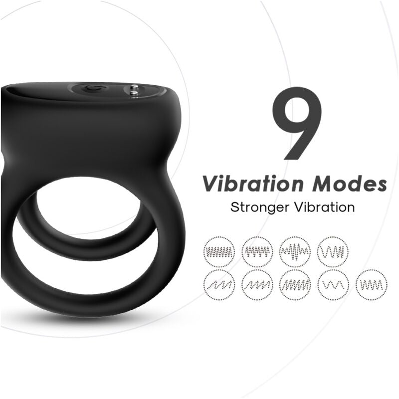 ARMONY - DOUBLE RING VIBRATOR BLACK - NOCTURNA DESIRES