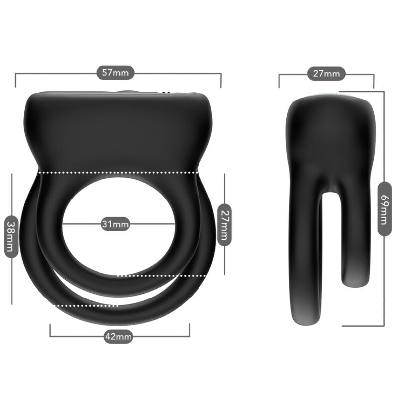 ARMONY - DOUBLE RING VIBRATOR BLACK - NOCTURNA DESIRES