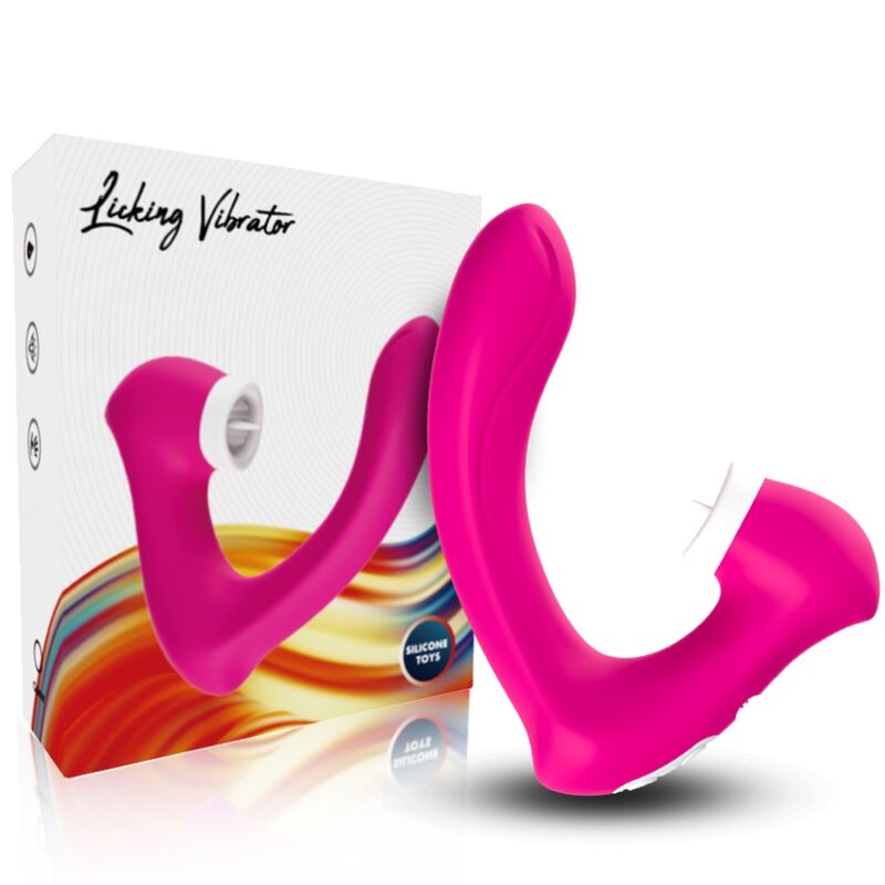 ARMONY - SECRETKISS LICKING VIBRATING CLIT & VIBRATOR CURVED FUCHSIA - NOCTURNA DESIRES