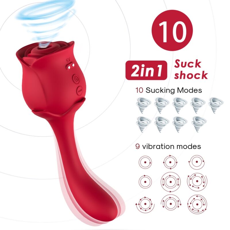 ARMONY - ROSELOVER CLITORIS SUCTION & STIMULATOR RED - NOCTURNA DESIRES
